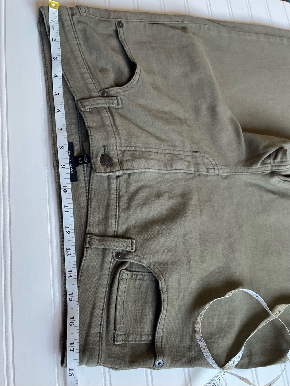 Banana Republic Military Green High Rise Wide Leg Khaki Stretch Jeans Size 32 14 - Picture 6 of 10